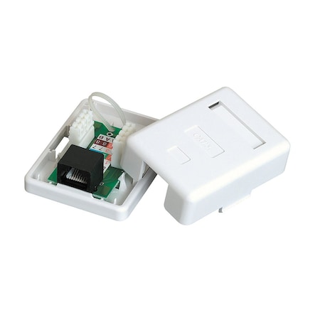 Quest Technology International Cat5E Surface Mount Box, Rj45, 8P8C, White - Single Port NSB-5120